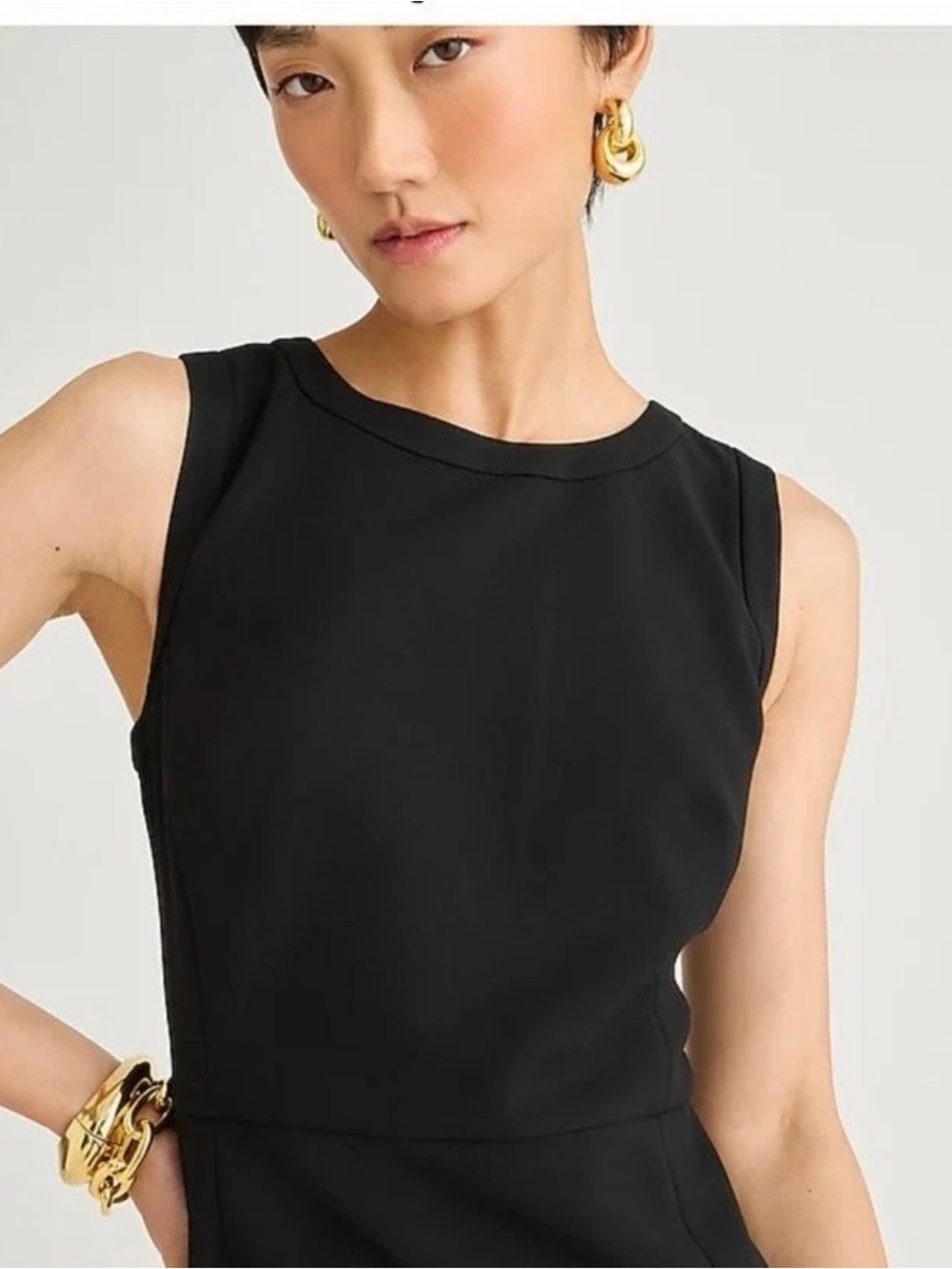 J. Crew Sheath Suiting Dress Four-Season Sleeveless Stretch Black Sz 4 NWOT - Picture 11 of 12